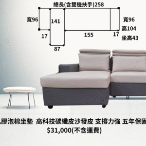 兩人座附貴妃椅 高科技碳纖皮