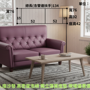 兩人座 納美型 涼感皮 高密度泡棉 獨立彈簧座墊